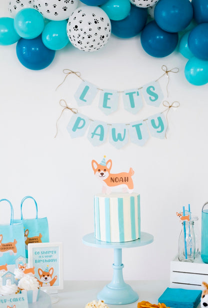 Let's Pawty Garland for a puppy dog birthday party