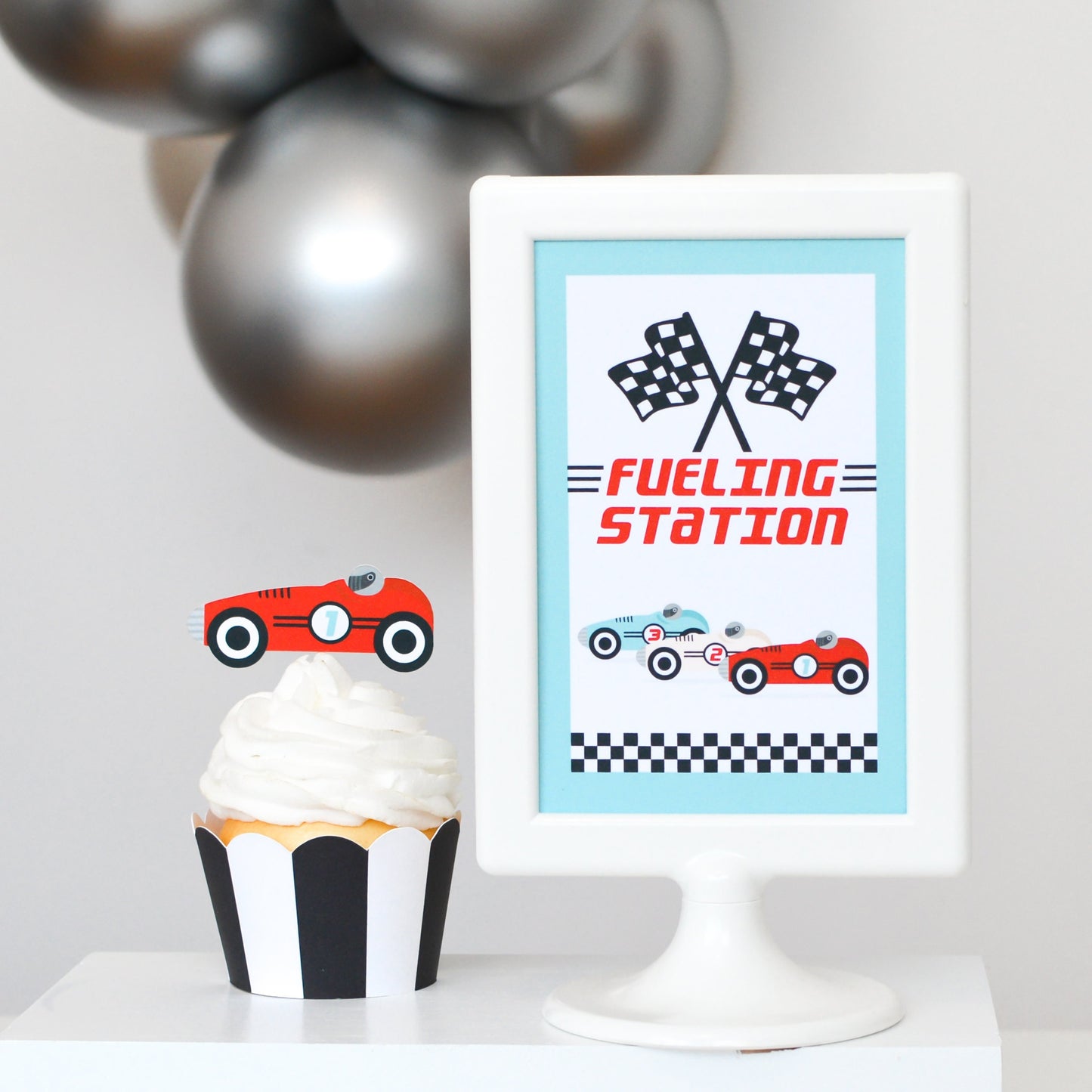 Pit Stop Vintage Race Car Sign