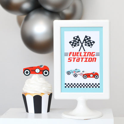 Pit Stop Vintage Race Car Sign