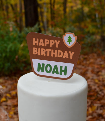 Personalized One Happy Camper Cake Topper, view 4