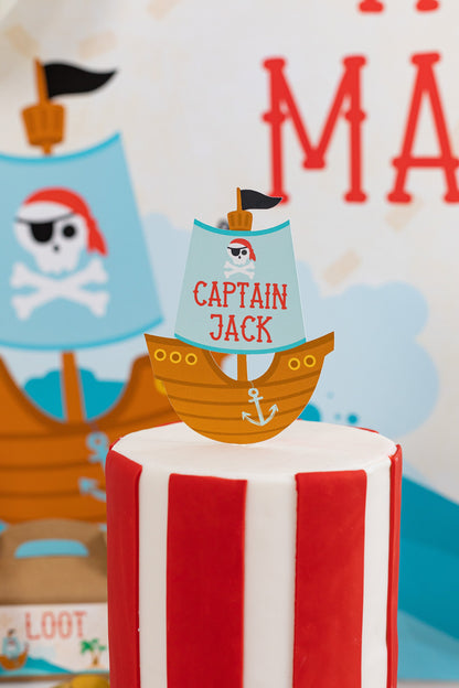 Personalized Pirate Cake Topper, view 5