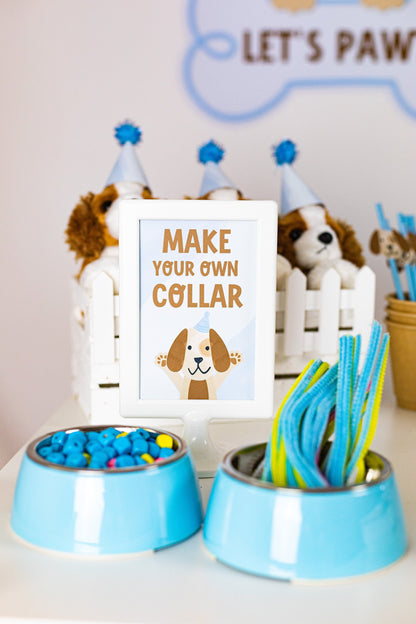 Make Your Own Collar Puppy Party Sign