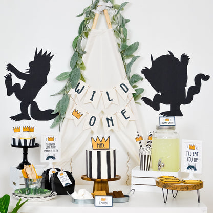 Wild One Crown Paper Straws, set of 5 for a Wild Things birthday party, view 9