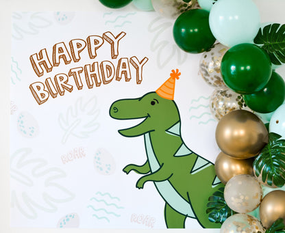 Printable Dinosaur Birthday Party Backdrop