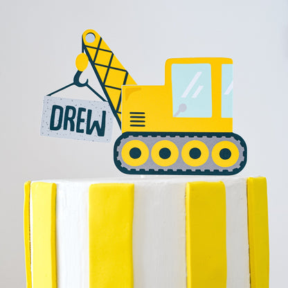 Personalized Construction Cake Topper, view 6