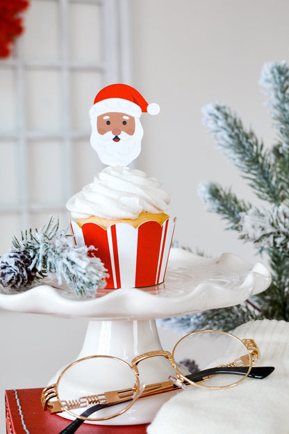 Santa Claus Cupcake Toppers, set of 5, view 3
