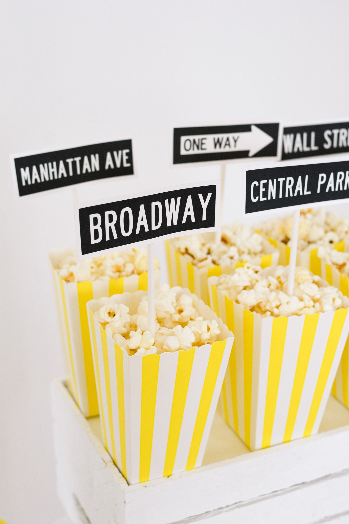 New York Street Sign Centerpieces