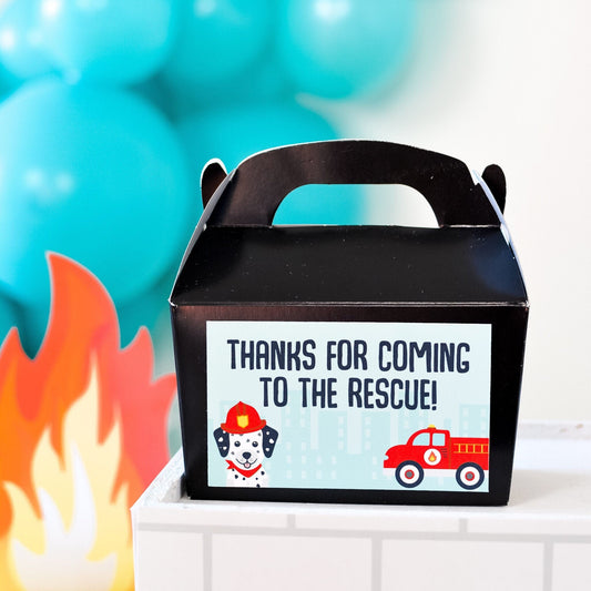 Firetruck Party Sticker Gift Tags, view 2