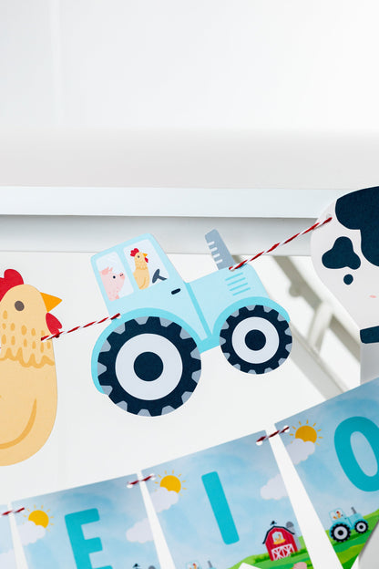 Three-I-E-I-O Farm Party Banner, view 5