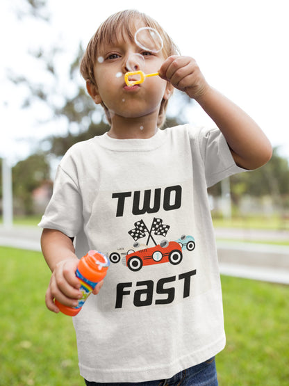 Two Fast Race Car Birthday Shirt, view 2