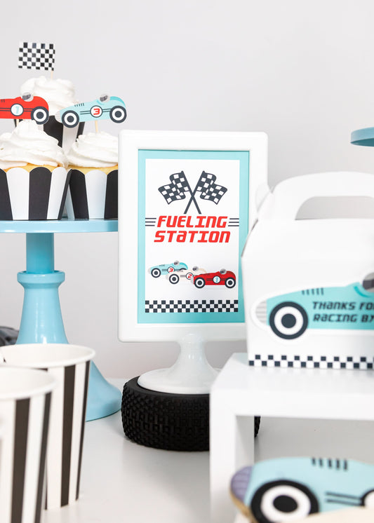Vintage Race Car Fueling Station Sign, view 2