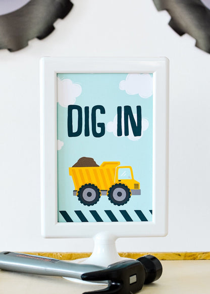 Dig In Construction Party Sign