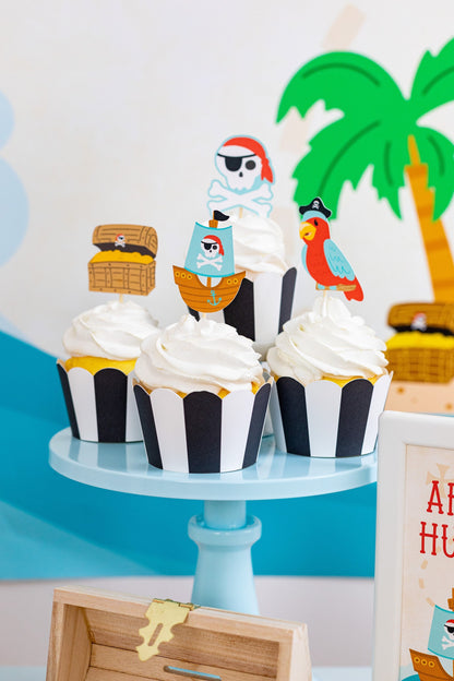 Pirate Cupcake Toppers, set of 5