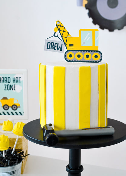 Personalized Construction Cake Topper, view 3
