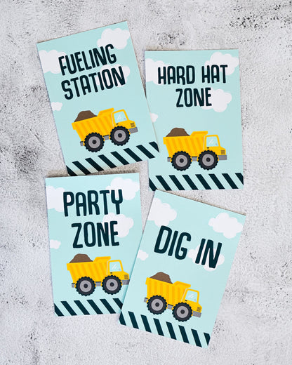 Hard Hat Zone Construction Party Sign, view 4