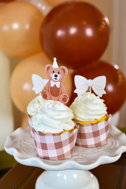 Teddy Bear Cupcake Toppers, set of 5, view 7