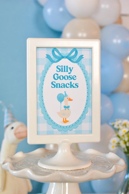 Silly Goose Snacks Party Sign