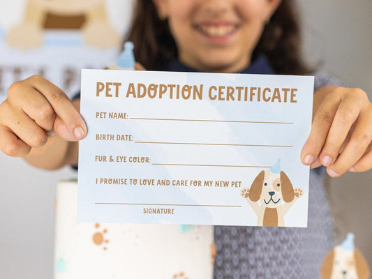Printable Puppy Dog Adoption Certificate, view 2