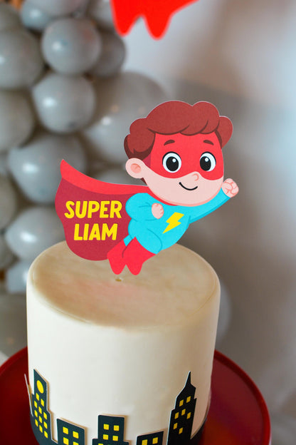 Personalized Superhero Cake Topper, view 4