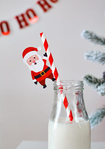 Santa Claus Paper Straws, set of 5, view 5