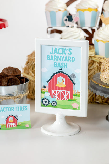 Personalized Grazing Station Farm Party Sign