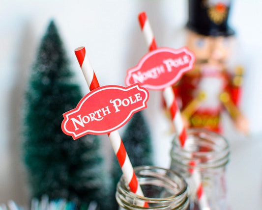 North Pole Paper Straws