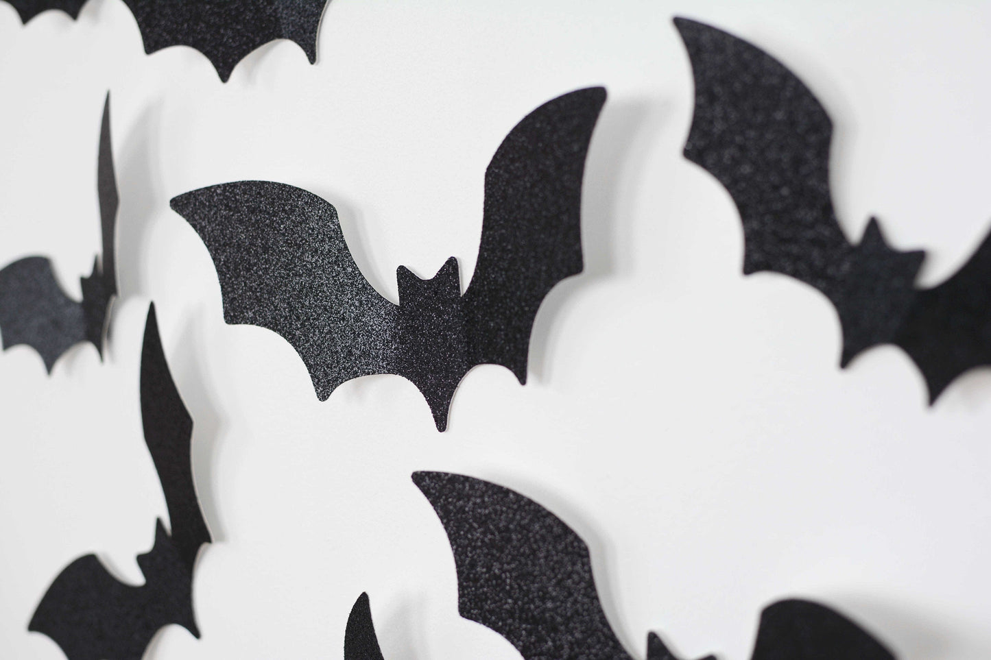 3D Glitter Bat Wall Decals, Pack of 12