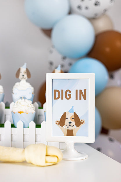Dig In Puppy Dog Party Sign
