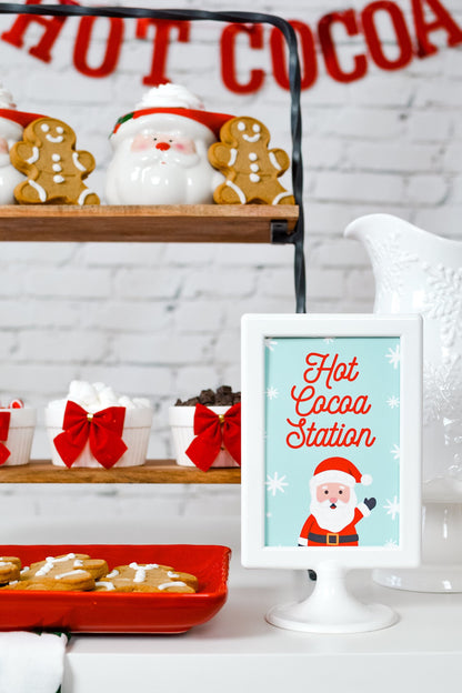 Hot Cocoa Station Sign for a Christmas birthday party, view 2