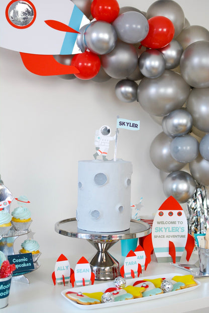 Personalized Space Rocket Ship Party Sign, view 5