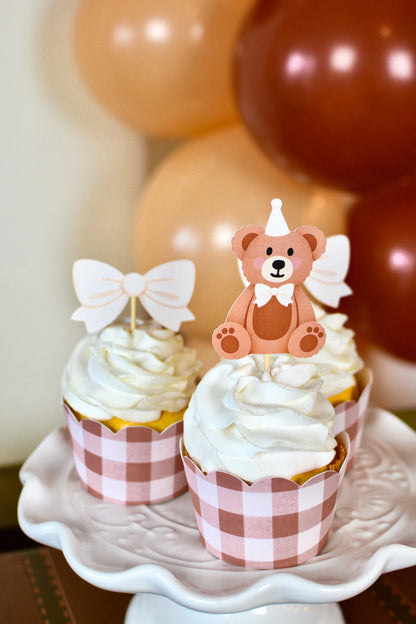 Teddy Bear Cupcake Toppers, set of 5, view 9