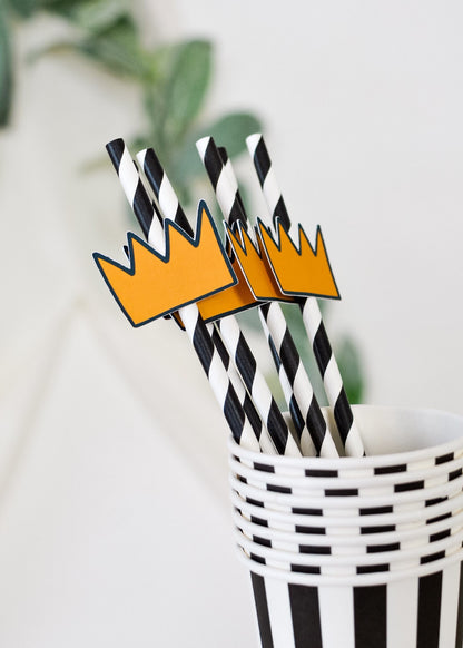 Wild One Crown Paper Straws, set of 5 for a Wild Things birthday party, view 10