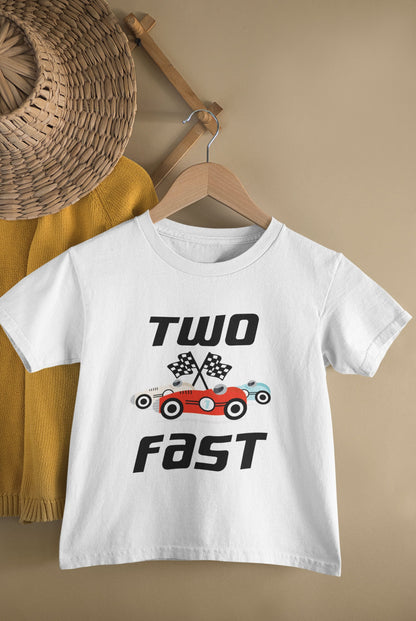 Two Fast Race Car Birthday Shirt, view 3