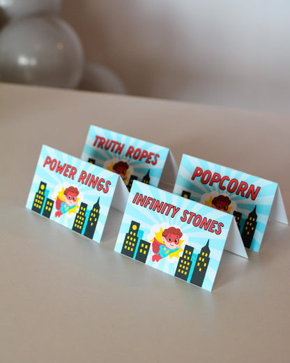 Personalized Superhero Tent Cards, set of 4, view 2