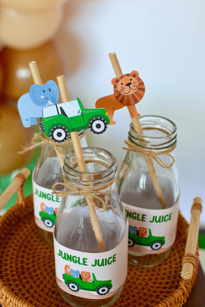 Safari Jungle Paper Straws, set of 5