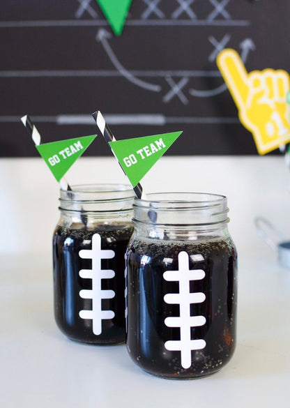 Football Paper Straws, set of 5, view 5