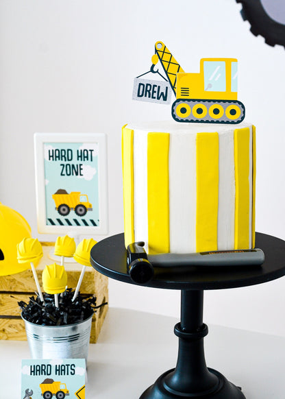Personalized Construction Cake Topper, view 4