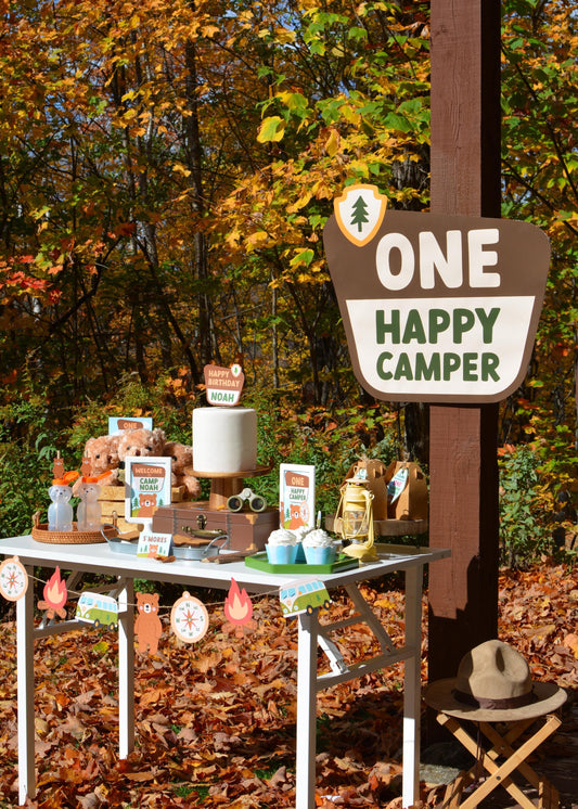 One Happy Camper Backdrop Printable, view 2
