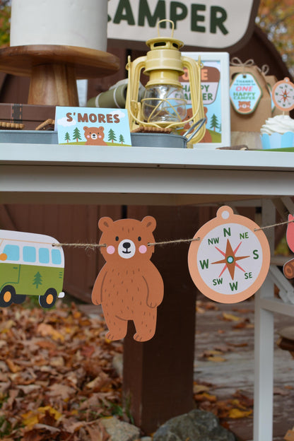 One Happy Camper Party Banner Garland