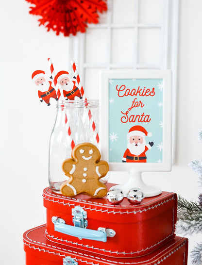Santa Claus Paper Straws, set of 5, view 2