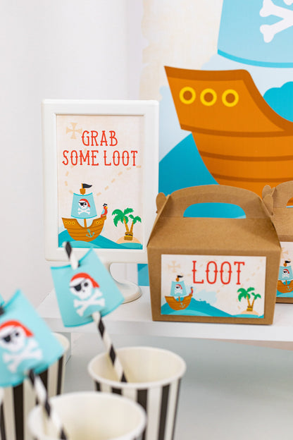 Grab Some Loot Pirate Party Sign, view 2