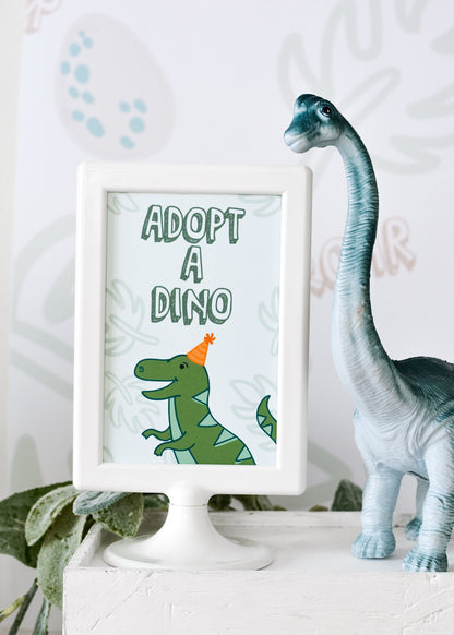 Adopt a Dinosaur Party Sign