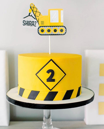 Personalized Construction Cake Topper, view 2