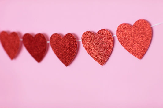 Glitter Heart Garland for a Valentine's Day birthday party, view 2