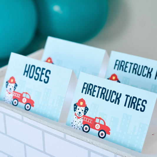 Vintage Firetruck Tent Cards, set of 4, view 2