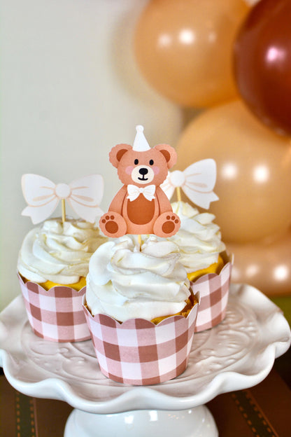 Teddy Bear Cupcake Toppers, set of 5, view 5