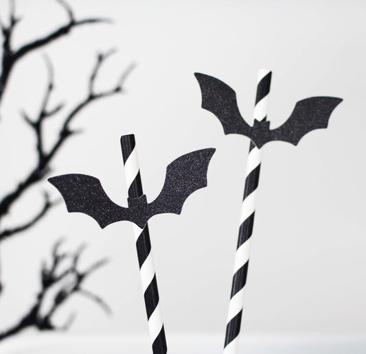 3D Glitter Bat Straws, Halloween Straws, Halloween decor, Halloween svg, Halloween shirt, Halloween wreath, Halloween signs, Paper Bats