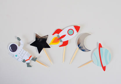 Space Party Cupcake Toppers, set of 5, view 4
