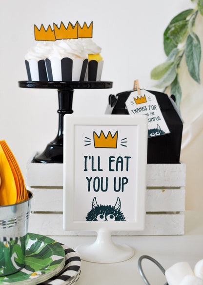 I'll Eat You Up Wild Things Party Sign, view 2