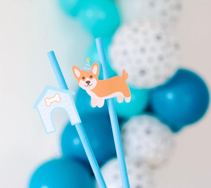 Corgi Party Paper Straws, set of 5, view 4